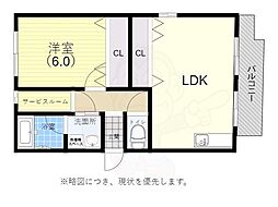 ユメノサニーハイツ 1LDKの間取図画像