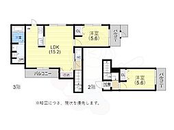 グルーブメゾン須磨離宮 2LDKの間取図画像