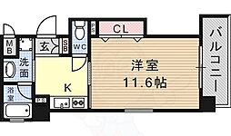 エスティ・ロアール神戸西 1Kの間取図画像