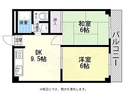 ハイツ菊水 2DKの間取図画像
