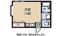 ワコーレ須磨寺 ワンルームの間取図画像