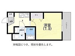 AILE神戸西 1Kの間取図画像