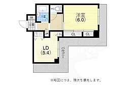 ブルームライフ兵庫 1DKの間取図画像