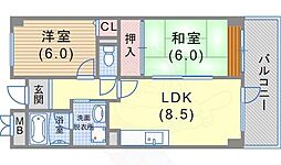 ミモザの館 2LDKの間取図画像