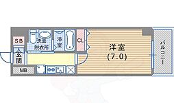 クレアドル須磨3 1Kの間取図画像