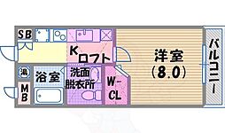 ヴィアノ大谷町 1Kの間取図画像