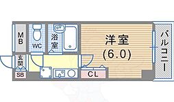 フロール須磨 1Kの間取図画像