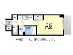 GENOVIA神戸湊川公園 1Kの間取図画像