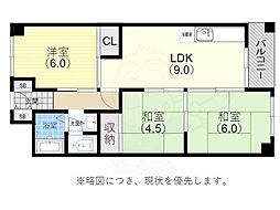 夢野ハイタウン1号館 3LDKの間取図画像