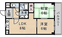 Etoile須磨 2DKの間取図画像
