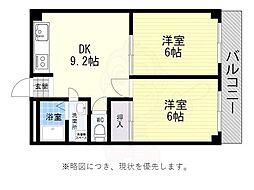ハイツ菊水 2DKの間取図画像