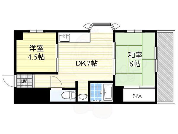 第3河合ハイツ ｜大阪府大阪市北区長柄西２丁目(賃貸マンション2DK・2階・38.00㎡)の写真 その2