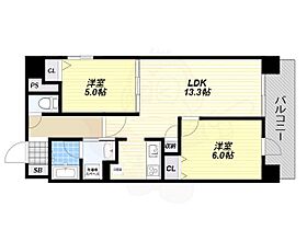 大阪府大阪市中央区北久宝寺町４丁目（賃貸マンション2LDK・4階・57.47㎡） その2