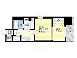 S-RESIDENCE天満橋ar 1LDKの間取図画像