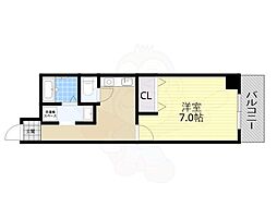 Osaka Metro谷町線 野江内代駅 徒歩5分の賃貸マンション 6階1Kの間取り