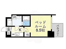 コンフォリア・リヴ大阪本町 14階1Kの間取り
