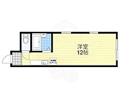 サンウィングス南森町 1Kの間取図画像