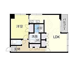 KDXレジデンス本町橋 1LDKの間取図画像