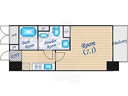 ロイヤルレジデンス北梅田 1Kの間取図画像