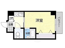 サンエスト南森町 1Kの間取図画像