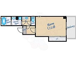 AXISライフ東天満 1Kの間取図画像