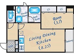 コンフォート松ケ枝1&2 1LDKの間取図画像