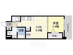 アーバネックス中崎町 1LDKの間取図画像