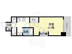ジュネーゼ梅田北プラウディア 1Kの間取図画像