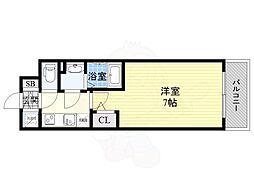エスリード梅田グレイス 1Kの間取図画像
