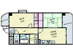 阪神ハイグレードマンション15番館 1LDKの間取図画像