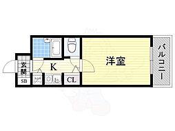 リーガル西天満 ワンルームの間取図画像