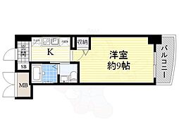アプリーレ南森町 1Kの間取図画像