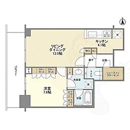 グランドメゾン新梅田タワーザクラブレジデンス 1LDKの間取図画像