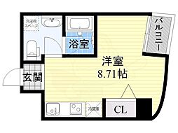 パークフロント北梅田 ワンルームの間取図画像