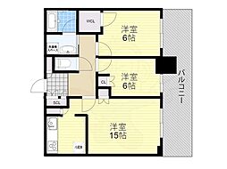 レジデンス梅田ローレルタワー 2LDKの間取図画像