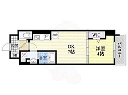 アーバネックス西天満 1DKの間取図画像
