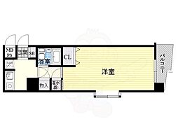 ハイツオークラ天神橋 1Kの間取図画像