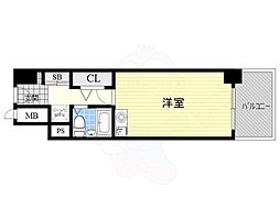 エルデ大手前 ワンルームの間取図画像