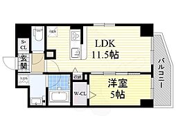 ルアナ北梅田 1LDKの間取図画像