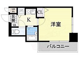 リーガル都島 1Kの間取図画像