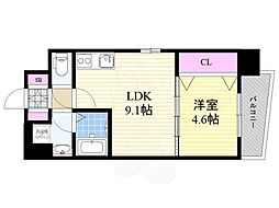 シェリロ神山 1LDKの間取図画像