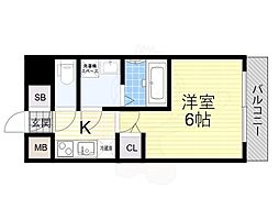 エスリードレジデンス梅田フロント 1Kの間取図画像