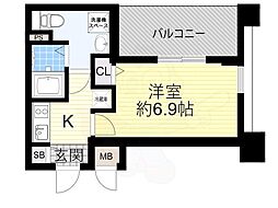 プレサンス天満ステーションフロント 1Kの間取図画像