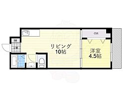 桜宮ハイツ 1LDKの間取図画像