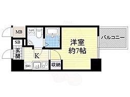 アプリーレ南森町 1Kの間取図画像