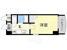 HOPECITY天神橋 1Kの間取図画像
