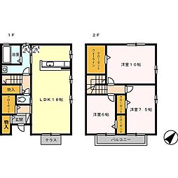 きらら鞍月　III 1階3LDKの間取り