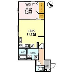 Ｄ−Ｒｅｓｉｄｅｎｃｅ茨木町 1階1LDKの間取り