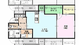 サン・ピエールIII 1階1LDKの間取り