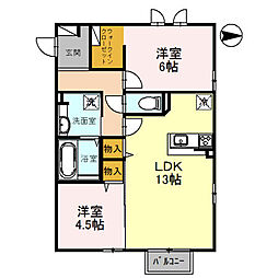 エスポワール7 2LDKの間取図画像